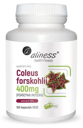 Aliness Pokrzywa Indyjska (Coleus Forskohlii) 400 mg Extract 100 kapsułek vege