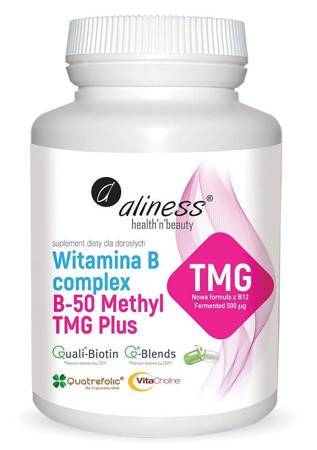 Aliness Witamina B Complex B-50 Methyl TMG Plus 100 kapsułek vege