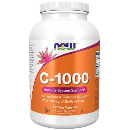 Now Foods Witamina C 1000 mg Bioflawonoidy + Rutyna 500 veg kapsułek