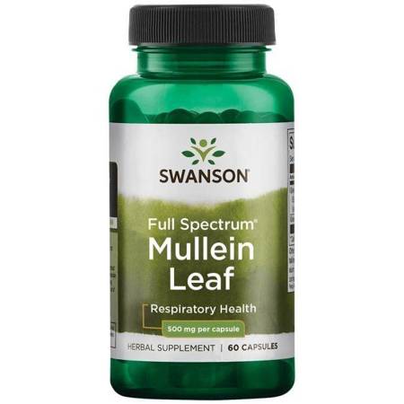Swanson Dziewanna (Mullein Leafv) 500 mg 60 kapsułek