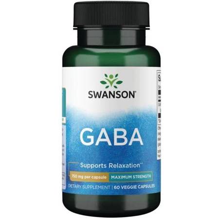 Swanson GABA (Kwas Gamma Aminomasłowy) 750 mg 60 kapsułek