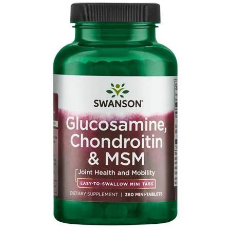 Swanson Glukozamina, Chondroityna i MSM 360 mini tabletki
