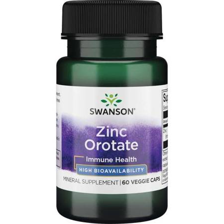 Swanson Orotan Cynku 10 mg 60 kapsułek